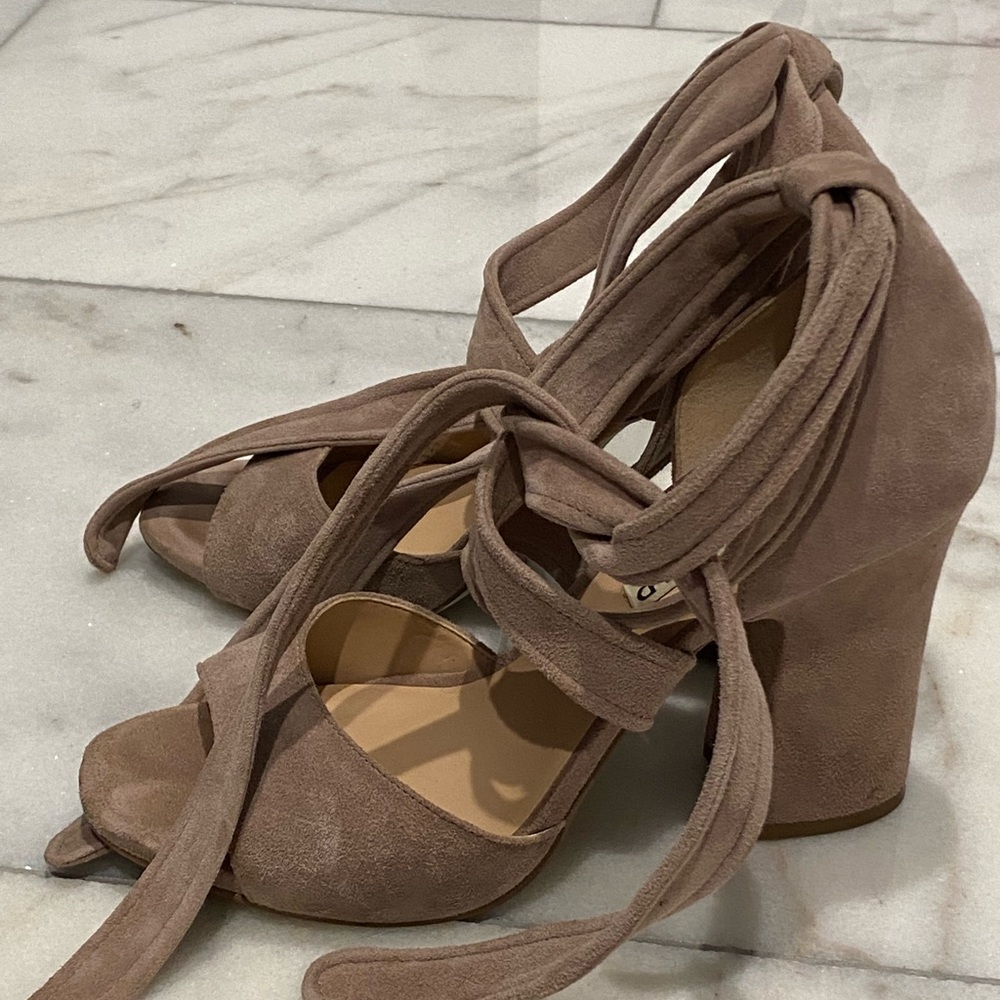 Women criss cross suede heels by Karl Lagerfield